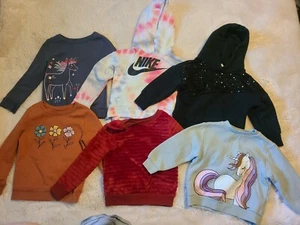 Girls Lot Of 6 Girls Size 4 Crewneck & Hoodie Sweatshirts - Picture 1 of 9