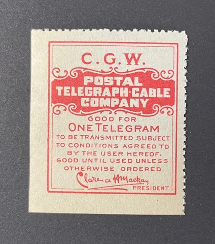 Telegraph Stamp #15TO8 - 1914 Chicago & Great Western Railroad NH - Dist. Gum Cover