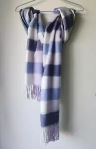Loft blue white lavender plaid scarf - Picture 1 of 13