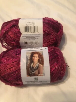 2 skeins Red Heart Yarn Boutique Sashay Phlox pink METALLIC - Image 1 of 2