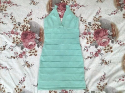 Lo último Vestido ceñido al cuerpo Estilos Miami Talla S Verde Menta Tirantes Alto Bajo Vestido para salir Foto 1 de 4