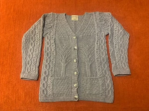 Womens VTG Kilronan Knitwear Gray Merino Wool Cardigan Sweater size S  - Picture 1 of 3