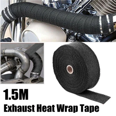 Car Universal 1.5m Exhaust Pipe Wrap Insulation Glass Fiber Tape Insulation Heat - Image 1 of 4