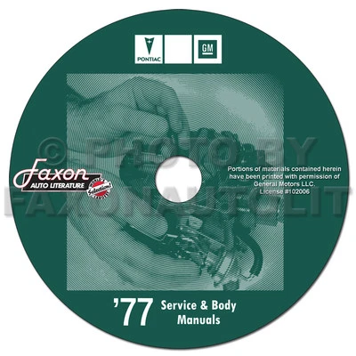 1977 Pontiac E Firebird Negozio Manuale CD Trans Am Esprit Formula Riparazione - Immagine 1 di 3