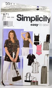 Simplicity 5571 da donna pantaloni pantaloncini borsa a camicia taglia 18 W - 24 W modello nuova non tagliata - Foto 1 di 3
