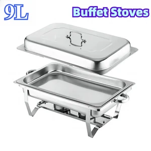 9L Rectangle Chafing Dish Stoves Food Warmer Stainless Steel Chafer For Buffet - Picture 1 of 16