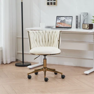 Office Desk Chair Upholstered Home Office Desk Chairs w Adjustable Swivel Wheels - Picture 1 of 17