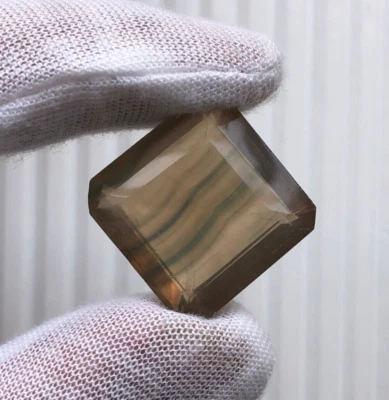 56.50 Cts Natural Yellow Fluorite Faceted 20x20x10 MM Square Fluorite Gemstone - Image 1 of 4