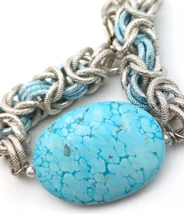 TURCHESE NATURALE - BRACCIALE INTRECCIO DI CERCHI - Foto 1 di 4