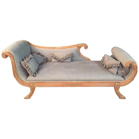 Q'Elegante Classic Chaise Longue Made From Beech IN Antik-Empire Style Carved Cover