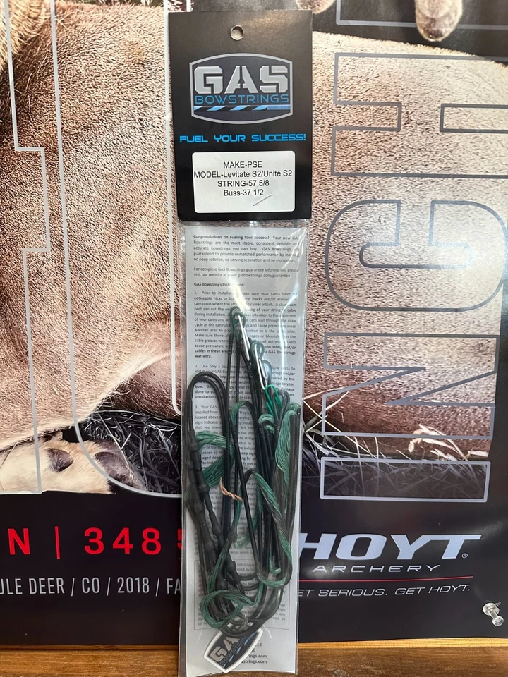 Gas Bowstrings PSE Levitate S2 Unite Green and Black Strings w/Speed Nocks Black - Image 1 of 1