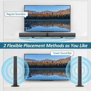 TV Soundbar Subwoofer Speaker 40W Wireless Bluetooth 5.0 Sound Bar Home Theater - Picture 1 of 14