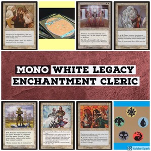 mtg Mono White Legacy Enchantment Cleric deck Magic the Gathering rare