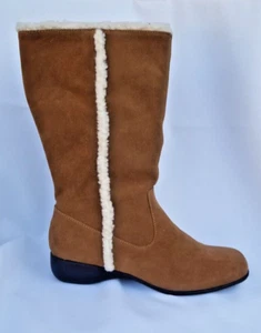 Karen Scott,  10 M Kimi Chestnut Brown, Faux Sherpa lining, Zip Up Boots NEW - Picture 1 of 10