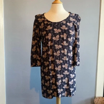 Stella McCartney 女式丝绸黑色花卉转变 3/4 袖连衣裙 38 码 — 第 1/4 张图片