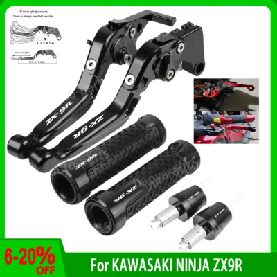 3PCS-For KAWASAKI  NINJA ZX9R Adjustable Brake Clutch Levers Grip Handlebar new Foto 1 de 4