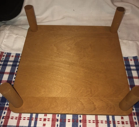 Longaberger Cake Small Picnic Basket Wood Riser 9.5” X 9.5” X 3” Pie Divider Cover