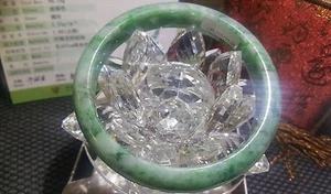 Zertifiziertes grün 100 % natürliches Jadearmband Klasse A 68 mm/groß US-Verkäufer - Bild 1 von 5