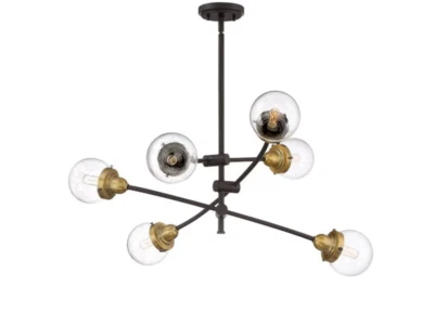 Lámpara de araña Quoizel Trance 6 luces bronce occidental moderna/contemporánea clasificación seca Foto 1 de 3