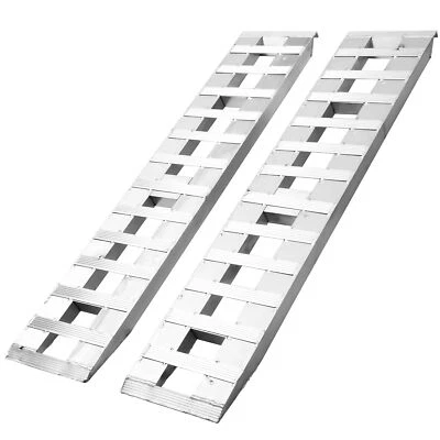 72''x15'' 6FT Aluminum Trailer Ramps 6000LBS Car Trailer Truck Hook End 2 Ramps - Image 1 of 4