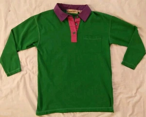 Vtg Diane Von Furstenberg 3/4 Sleeve Polo Green Purple Pink Womens Size Medium - Picture 1 of 9