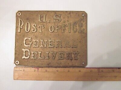 United State Postal Service USPS General Delivery Brass Plaque Name Plate • 23.50$