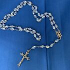 Glass Bead  Rosary W/Sterling Center & Crucifix.              (#023 )