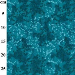 Handarbeit Baumwollstoff Mystic Vine Pfau Blau Blumen Mischgewebe Material - Bild 1 von 5