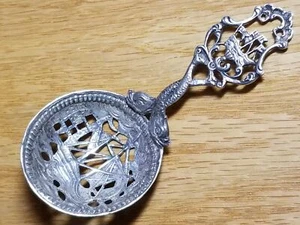 Vintage Clipper Ship Sea Serpent Sterling Silver Souvenir Spoon X597C - Picture 1 of 7