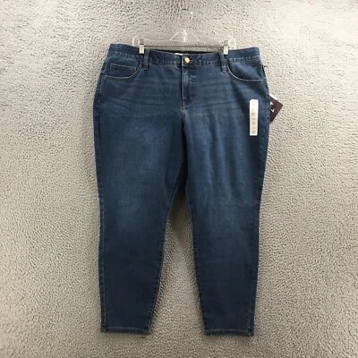 AVA & VIV Skinny Jeans Womens 20 (Actual Size 42x27.5) Blue High Rise Zip NEW - Image 1 of 4