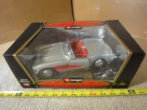 Burago vintage 1957 Chevrolet Corvette, 1/18 scale diecast model car. NOS/New! - Picture 1 of 5