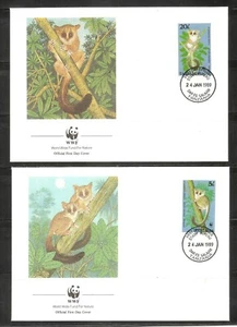 Tanzania SC # 468-471 Endangered Species - BushBabies - FDC. WWF Covers - Picture 1 of 2