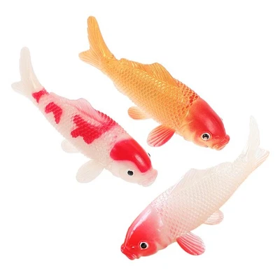  3 Pcs Fischtankdekorationen Plastikgoldfisch Goldfischmodell Goldfischschmuck - Bild 1 von 4