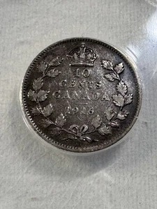 1916 Canada 10 Cents Silver Coin Graded VF 25 by ANACS - Picture 1 of 8