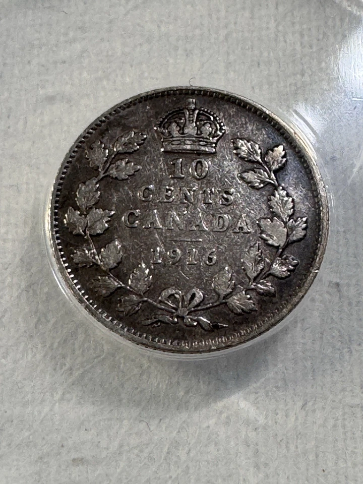 1916 Canada 10 Cents Silver Coin Graded VF 25 by ANACS - Image 1 of 4
