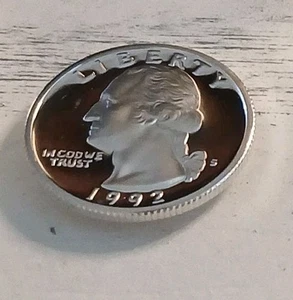 Cuarto Washington 1992-S Dcam plata prueba ~ ¡Envío gratuito! - Imagen 1 de 6