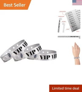 Adjustable 100 Pack Holographic Silver Event Wristbands with Snap Closure - Picture 1 of 8