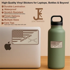 Infantry Flag Waterproof Sticker Decal for Hard Hats, Laptops & Water Bottles - Picture 1 of 3