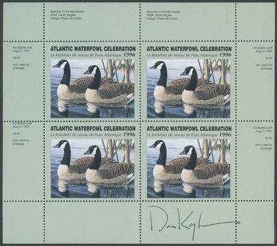 1996 CANADA-ATLANTIC WATERFOWL CELEBRATION, GEESE M.S. ARTIST SIGNED, VD.#ATC2c - Image 1 of 2