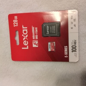 LEXAR 128 GB E-SERIES MICROSDXC CARD NEW IN PACKAGE - Picture 1 of 3