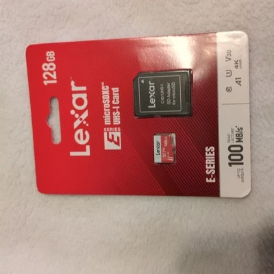 LEXAR 128 GB E-SERIES MICROSDXC CARD NEW IN PACKAGE - Image 1 of 3