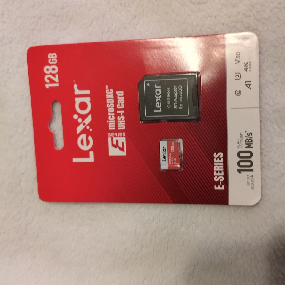 LEXAR 128 GB E-SERIES MICROSDXC CARD NEW IN PACKAGE - Image 1 of 3