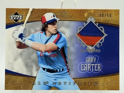 Gary Carter 2005 MLB Artefactos Parches Juego Usado Parche 8/50 Jersey Número!!! 1/1 Foto 1 de 2