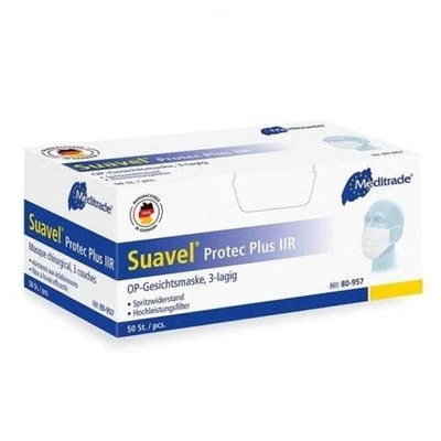 MEDITRADE Suavel Protec Type IIR Surgical Masks With Earloops - 1 Pack Of 50