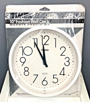 Vintage Timex Quartz Precision, Fashion Wall Clock 10” White NOS Sealed - READ - Image 1 of 4