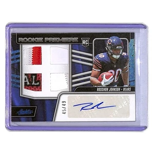 2023 Absolute Roschon Johnson Rookie Premiere Quad Patch Auto /49 Bears - Picture 1 of 2