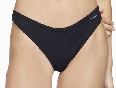 CALVIN KLEIN Algodón Acanalado Modal Negro Tanga Panty Ropa Interior Mujer S 5 M L XL 8 Foto 1 de 4