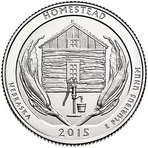 2015 D Homestead Nebraska America the Beautiful BU Quarter from US Mint Roll - Picture 1 of 1