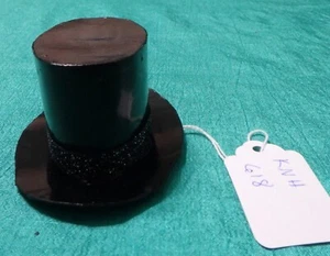 Sombrero de copa alto de papel negro brillante con banda negra brillante para muñeca de 11"-12" KNH618 - Imagen 1 de 7