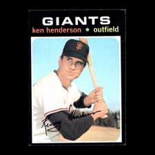 Ken Henderson 1971 Topps San Francisco Giants #155 Set Filler!